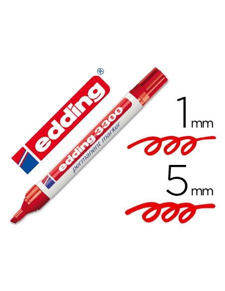 Rotulador edding marcador 3300 n2 rojo punta biselada recargable
