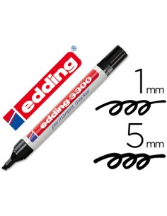Rotulador edding marcador 3300 n1 negro punta biselada recargable