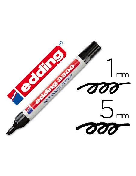 Rotulador edding marcador 3300 n1 negro punta biselada recargable