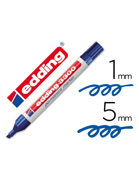 Rotulador edding marcador 3300 n3 azul punta biselada recargable