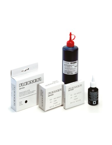 Tinta numerador reiner grasa para sellos metalicos color negro bote de 45 ml caja de 3 unidades