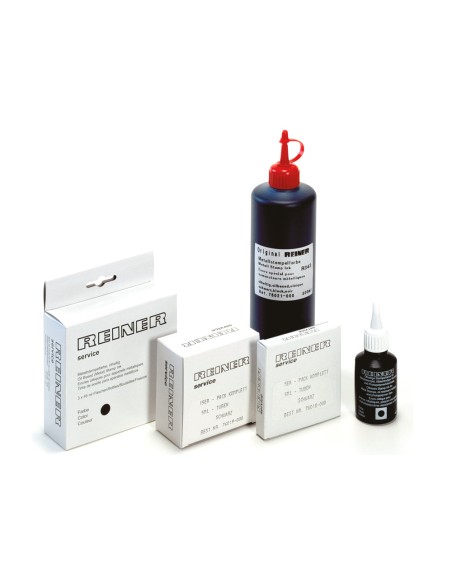 Tinta numerador reiner grasa para sellos metalicos color negro bote de 45 ml caja de 3 unidades