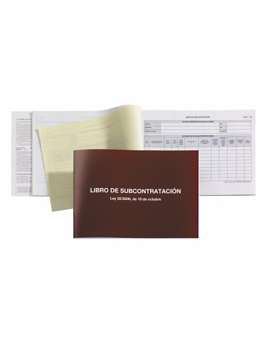Libro miquelrius subcontratacion folio natural juego de 10 hojas autocopiativas texto catalan