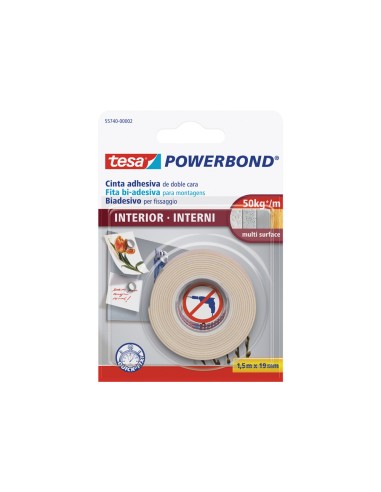 Cinta doble cara tesa interiores 15 mt x 19 mm