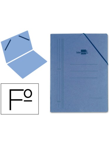 Carpeta liderpapel gomas folio sencilla carton compacto azul