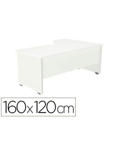 Mesa rocada serie work 160x120 cm izquierda acabado aw04 blanco blanco