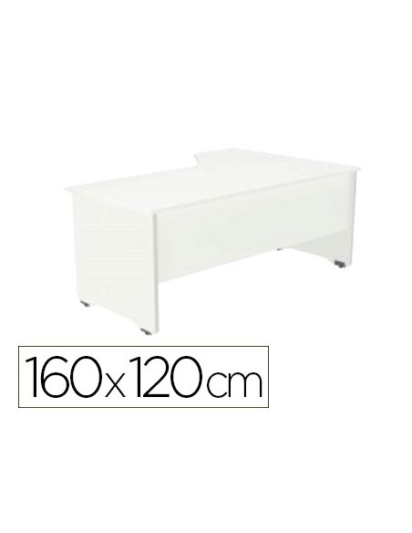 Mesa rocada serie work 160x120 cm izquierda acabado aw04 blanco blanco Mesa rocada serie work 160x120 cm izquierda acabado aw04 blanco blanco