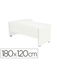 Mesa rocada serie work 180x120 cm derecha acabado aw04 blanco blanco