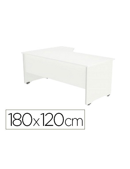 Mesa rocada serie work 180x120 cm derecha acabado aw04 blanco blanco Mesa rocada serie work 180x120 cm derecha acabado aw04 blanco blanco