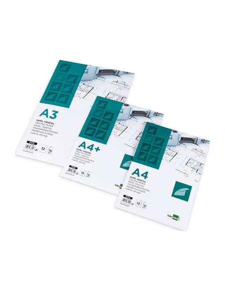 Papel dibujo liderpapel a4 210x297mm 70g m2 vegetal sobre de 12 hojas Papel dibujo liderpapel a4 210x297mm 70g m2 vegetal sobre de 12 hojas