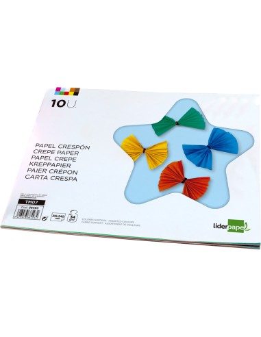 Bloc trabajos manuales liderpapel crespon 240x315mm 10 hojas colores surtidos