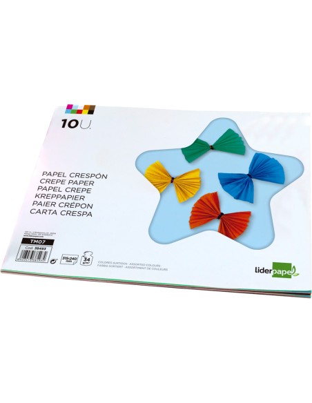 Bloc trabajos manuales liderpapel crespon 240x315mm 10 hojas colores surtidos Bloc trabajos manuales liderpapel crespon 240x315mm 10 hojas colores surtidos