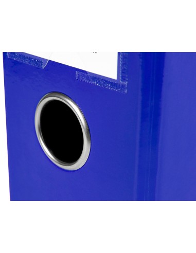 Archivador de palanca liderpapel a4 color system forrado sin rado lomo 80mm azul compresor metalico