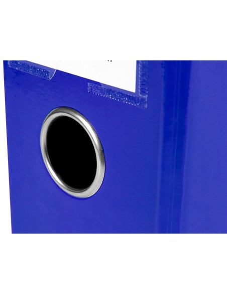 Archivador de palanca liderpapel a4 color system forrado sin rado lomo 80mm azul compresor metalico