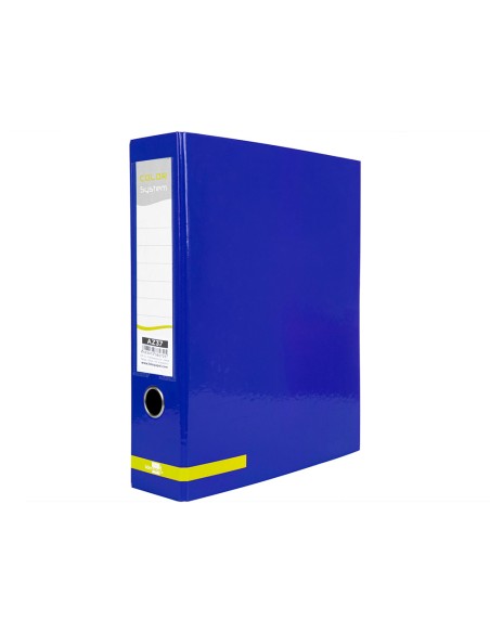 Archivador de palanca liderpapel a4 color system forrado sin rado lomo 80mm azul compresor metalico
