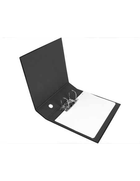 Archivador de palanca liderpapel a4 color system forrado sin rado lomo 80mm negro compresor metalico