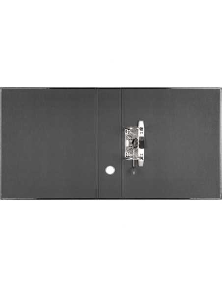 Archivador de palanca liderpapel a4 color system forrado sin rado lomo 80mm negro compresor metalico