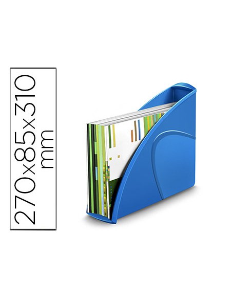 Revistero cep plastico uso vertical horizontal azul 85x270x310 mm