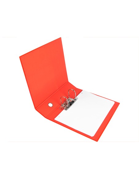 Archivador de palanca liderpapel a4 color system forrado sin rado lomo 80mm rojo compresor metalico