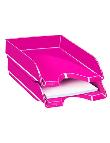 Bandeja sobremesa cep plastico rosa 257x348x66 mm