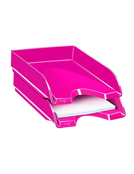 Bandeja sobremesa cep plastico rosa 257x348x66 mm