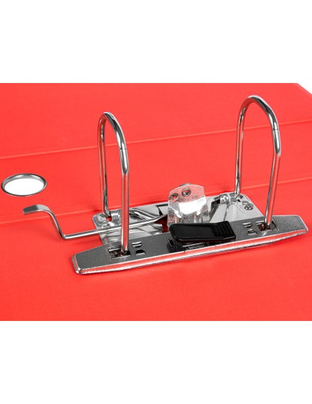 Archivador de palanca liderpapel a4 color system forrado sin rado lomo 80mm rojo compresor metalico