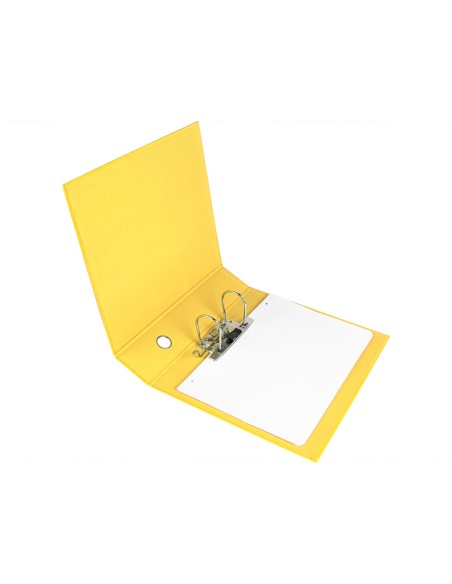Archivador de palanca liderpapel a4 color system forrado sin rado lomo 80mm amarillo compresor metalico