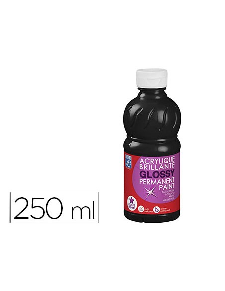 Pintura acrilica lb brillo negro bote de 250 ml