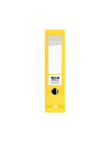 Archivador de palanca liderpapel a4 color system forrado sin rado lomo 80mm amarillo compresor metalico