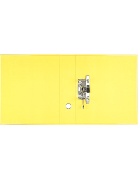 Archivador de palanca liderpapel a4 color system forrado sin rado lomo 80mm amarillo compresor metalico