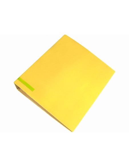 Archivador de palanca liderpapel a4 color system forrado sin rado lomo 80mm amarillo compresor metalico