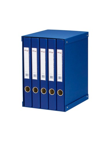 Modulo pardo 5 archivadores de palanca folio 2 anillas 25 mm azul 350x230x300 mm