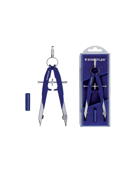 Compas staedtler micrometrico con husillo y ajuste por rueda central incluye tubo de minas mars 556 Compas staedtler micrometrico con husillo y ajuste por rueda central incluye tubo de minas mars 556