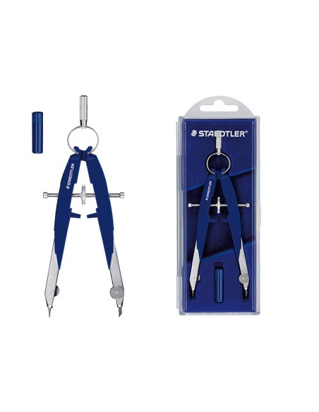 Compas staedtler micrometrico con husillo y ajuste por rueda central incluye tubo de minas mars 556 Compas staedtler micrometrico con husillo y ajuste por rueda central incluye tubo de minas mars 556