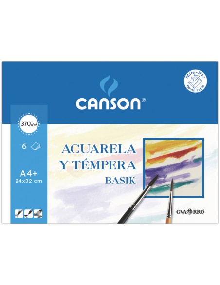 Papel acuarela basik canson din a4 370 gr pack de 6 hojas Papel acuarela basik canson din a4 370 gr pack de 6 hojas