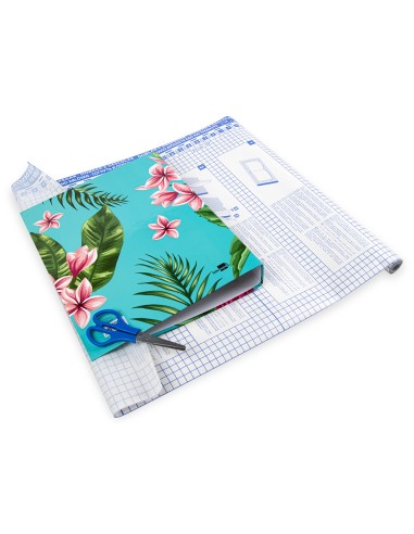 Rollo plastico adhesivo liderpapel 050x3 mt 8o micras forralibros removible