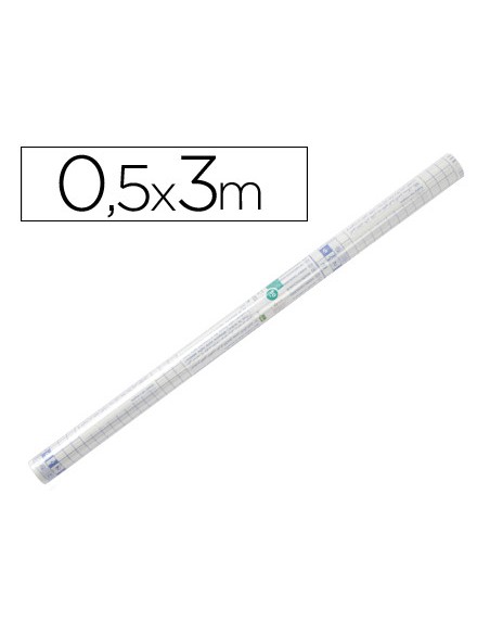 Rollo plastico adhesivo liderpapel 050x3 mt 8o micras forralibros removible Rollo plastico adhesivo liderpapel 050x3 mt 8o micras forralibros removible