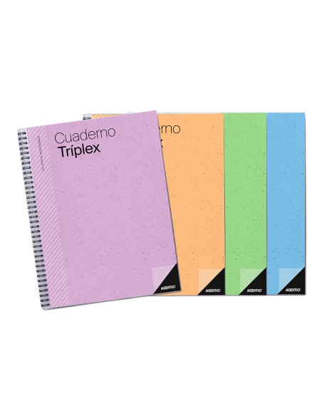 Cuaderno triplex additio plan de curso evaluacion agenda plan semanal y tutorias fundas transparentes 225x31cm