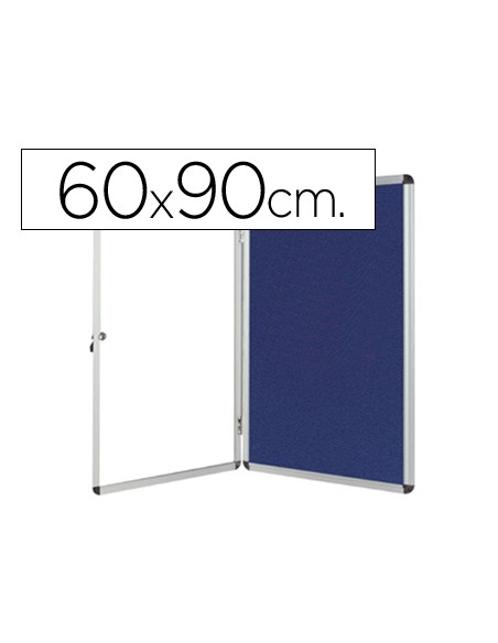 Vitrina de anuncios q connect mural pequena fieltro azul con puerta y marco con cerradura 72x98 cm Vitrina de anuncios q connect mural pequena fieltro azul con puerta y marco con cerradura 72x98 cm