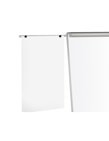 Pizarra blanca q connect con tripode 90x70x195cm y brazos extensibles para conferencias superficie laminada