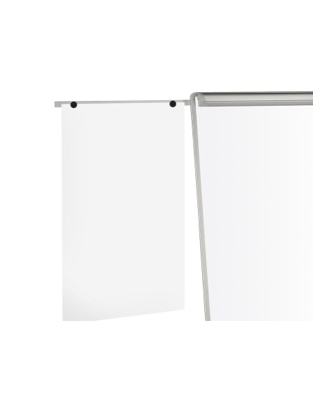 Pizarra blanca q connect con tripode 90x70x195cm y brazos extensibles para conferencias superficie laminada