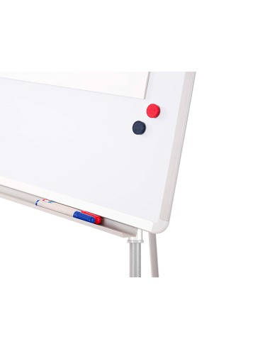 Pizarra blanca q connect con tripode 90x70x195cm para convenciones superficie lacadamagnetica escritura directa