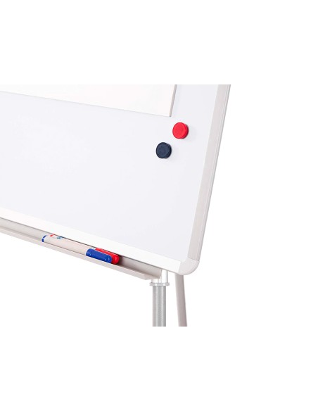 Pizarra blanca q connect con tripode 90x70x195cm para convenciones superficie lacadamagnetica escritura directa