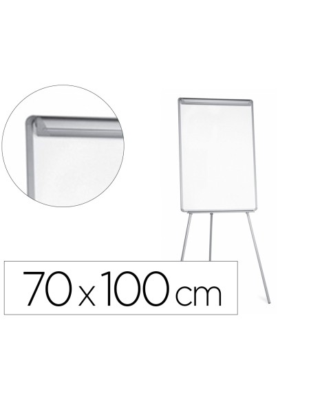 Pizarra blanca q connect con tripode 70x100 cm para convenciones superficie laminada escritura directa