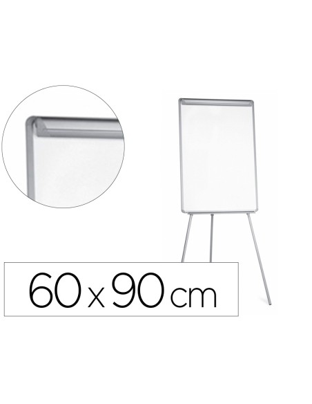 Pizarra blanca q connect con tripode 90x60x195cm para convenciones superficie laminada escritura directa