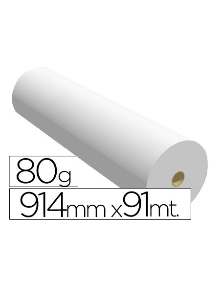 Papel reprografia para plotter 914mmx91mt 80gr impresion ink jet