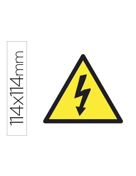 Etiqueta adhesiva apli de senalizacion simbolo alta tension 114x114 mm