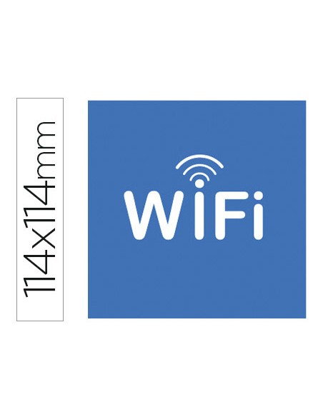 Etiqueta adhesiva apli de senalizacion simbolo wifi 114x114 mm