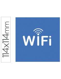 Etiqueta adhesiva apli de senalizacion simbolo wifi 114x114 mm