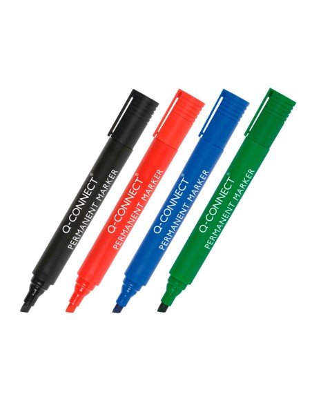 Rotulador q connect marcador permanente negro punta biselada 50 mm